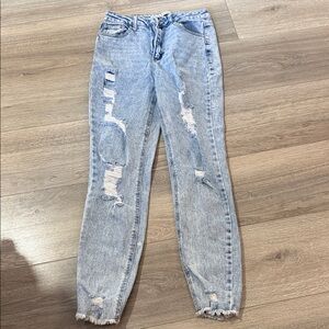 Tinseltown Light Blue Distressed Boyfriend Jeans